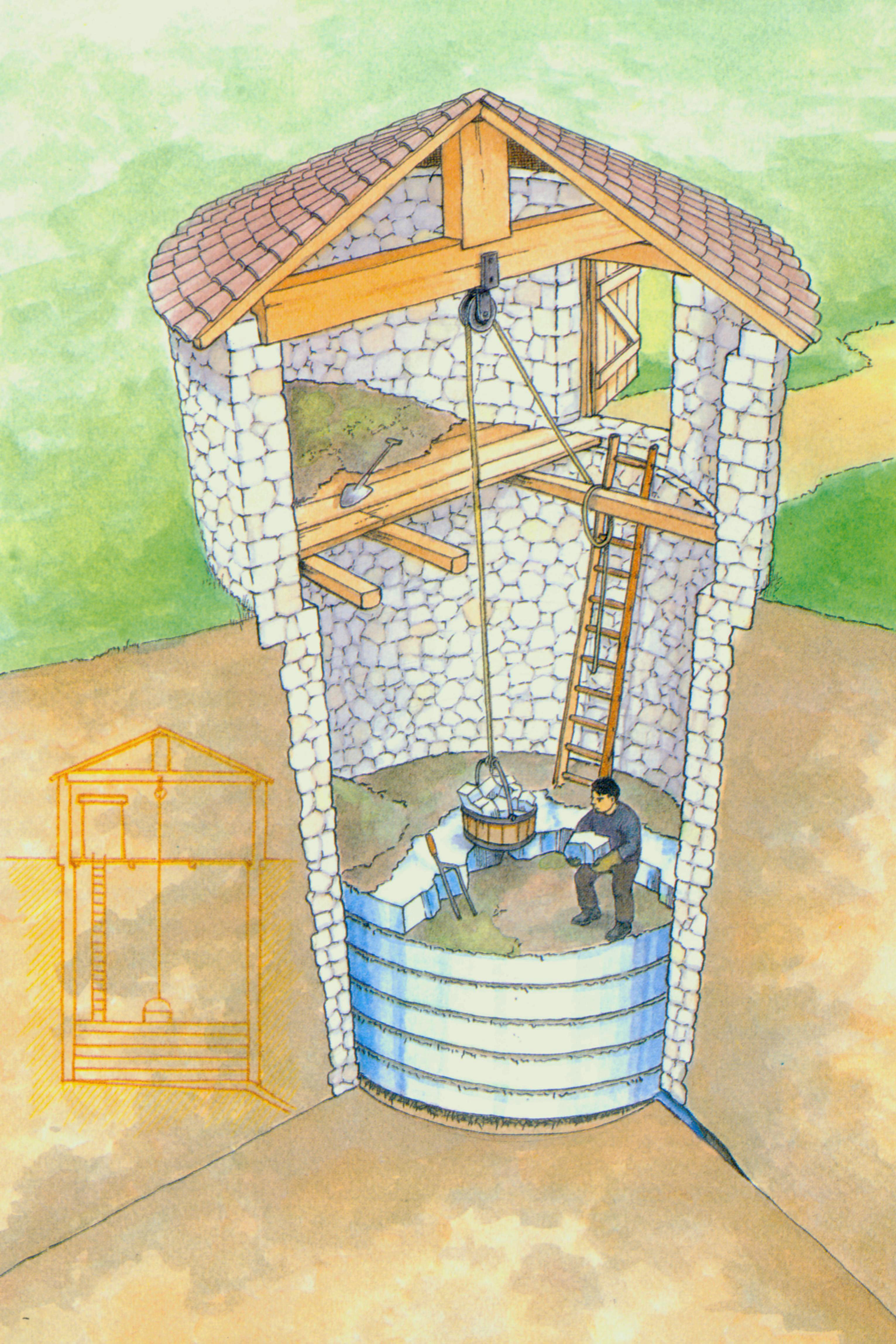 Ideal reconstruction of a type of icehouse. Jesús María Juaristi