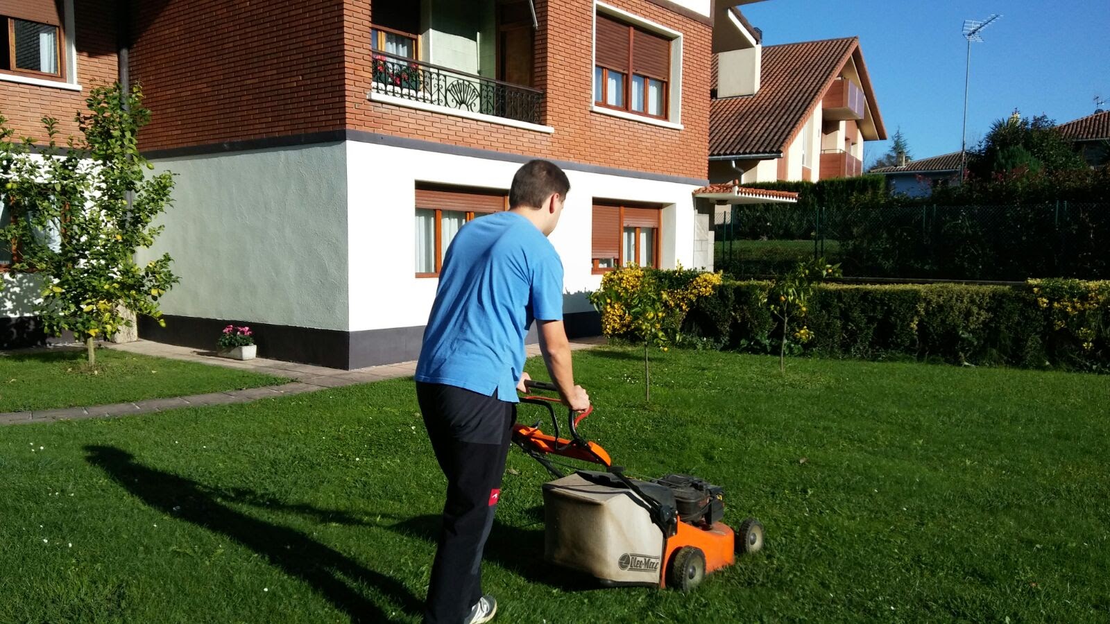 Mowing the lawn of a garden in Lezama (Bizkaia), 2017. Maider Aurrekoetxea